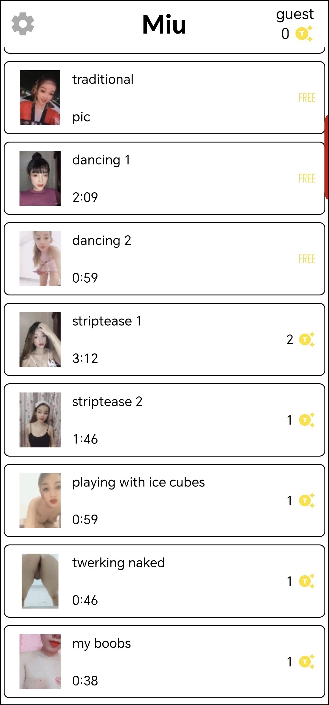 Content Naughty challenges' videos: striptease, playing with icecube, twerking naked, spanking, posing and showing, checking vagina's depth, spreading pussy pussies, facing mirror, masturbating, orgasm moans, pussy to mouth, fucking veggies, fingering asshole, anal penetration, gaping anus, gaping vagina, showing cervix, using speculum, deepthroat, double penetration, flexible poses, anal to mouth, BDSM, peeing, peehole urethra insertions